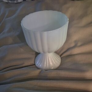 White Milk Glass Pedestal Compote